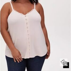 NWOT TORRID 2X Studio Knit Button-Front Swing Cami